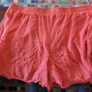 Torrid coral lace shorts